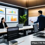 고객경험 디자인의 시장 분석 기법 - A detailed professional business meeting scene in a modern Thai office setting, featuring diverse ma...