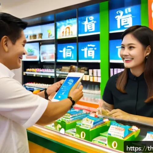 Home 32 고객경험 디자인의 핵심 성공 요소 분석 - A modern Thai retail store interior blending online and offline customer experiences seamlessly: a f...