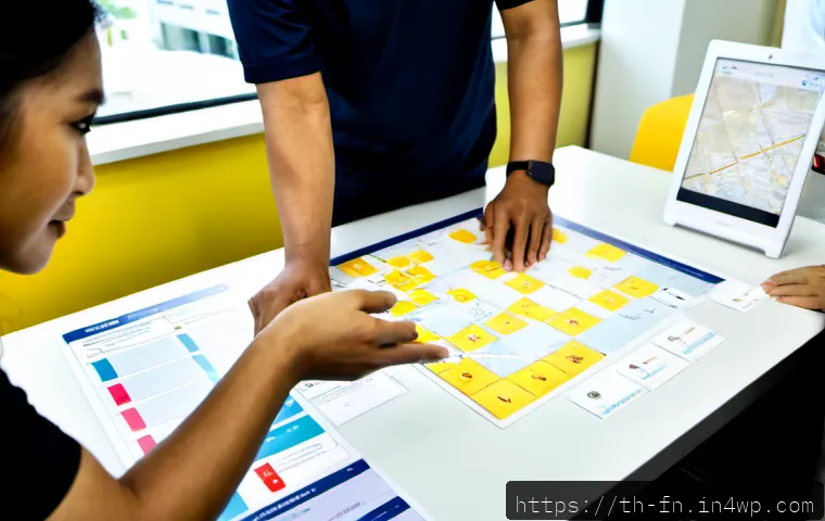 Home 17 고객경험 디자인의 변화 관리 전략 - Photorealistic customer experience design change-management workshop in a modern Bangkok office, div...